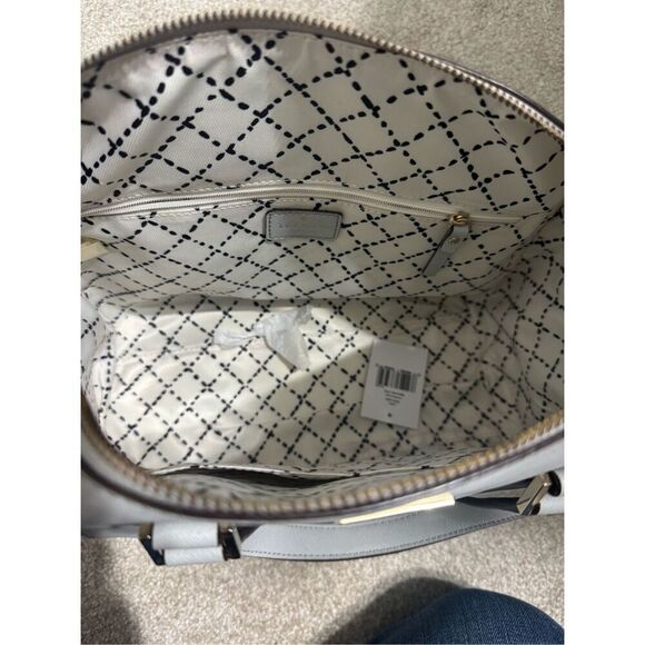 NEW Kate Spade Newbury Lane Cassie Satchel Crossbody Bag Light Smoke Blue Gray - Picture 6 of 9